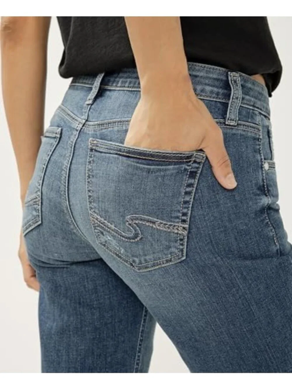 Curvy Fit Mid Rise Silver Denim Bermuda Shorts for Women - Stylish & Comfortable